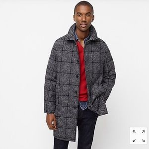 Ludlow Car Coat in Glen Plaid Wool